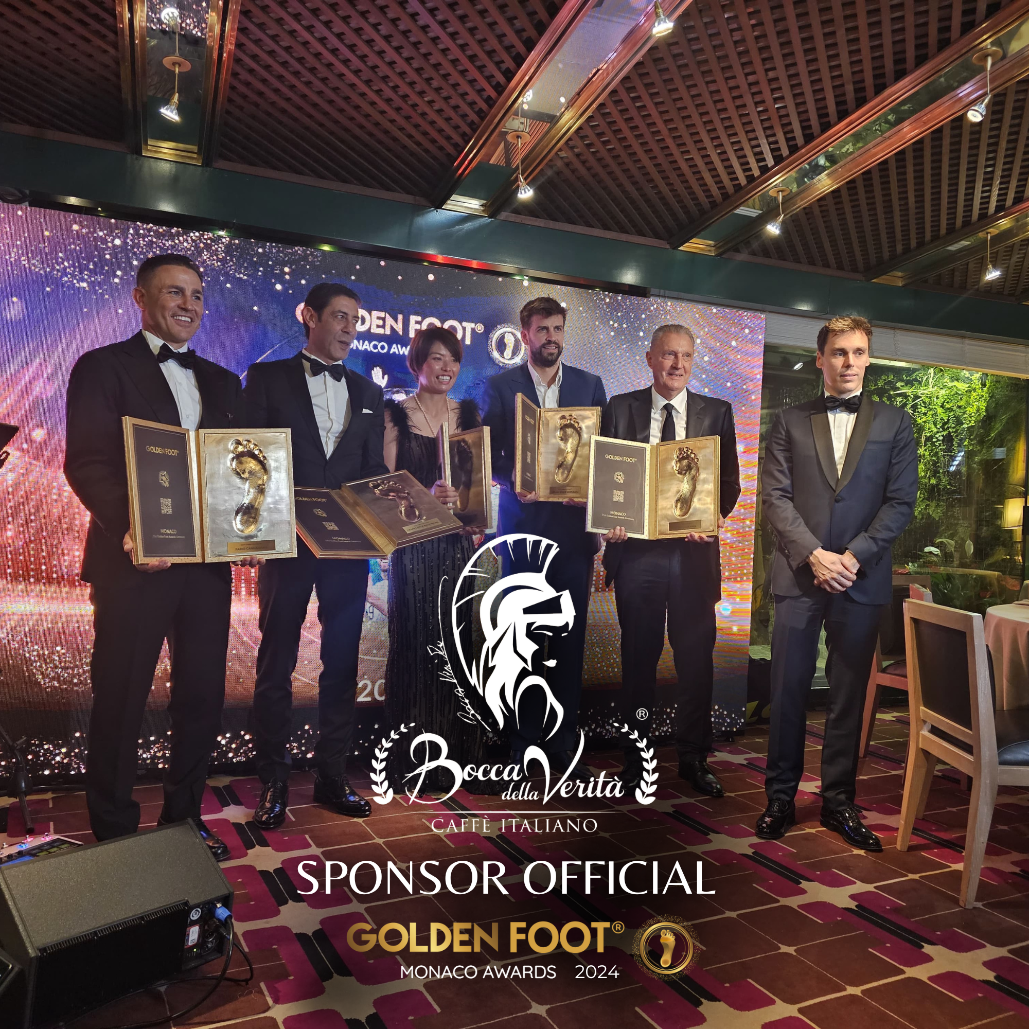 El Glamour y la Exclusividad del Golden Foot 2024 en Mónaco, con el Sello de Caffè Italiano Bocca Della Verità