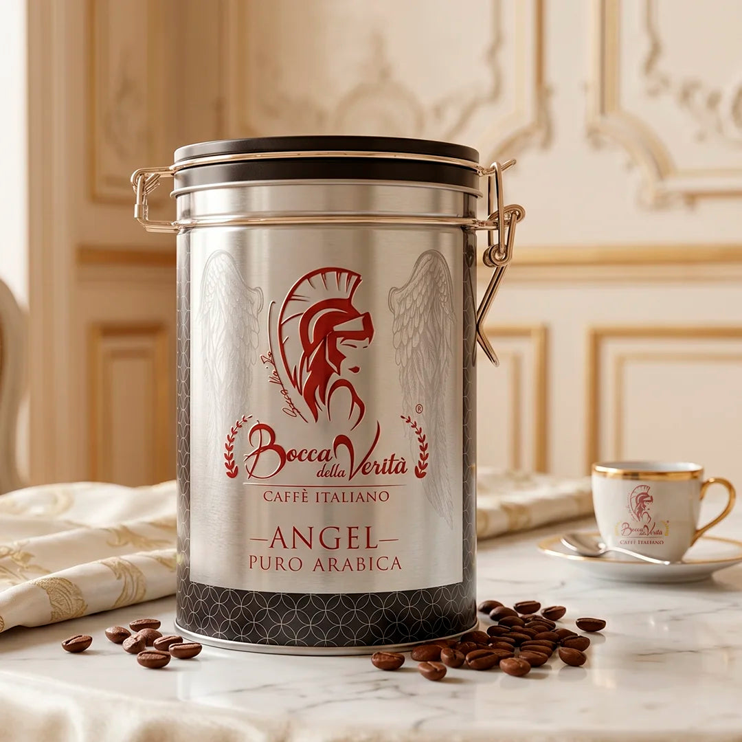 “Esencia Arabica” 3Kg de Café Italiano en Grano “Angel” + Lata de Regalo