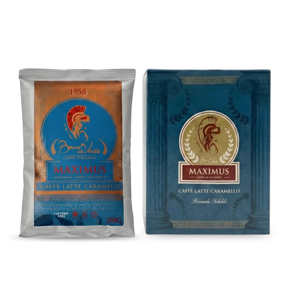 Latte Caramelo al Ginseng Soluble en Polvo, Bolsa de 250G, Producto de Italia