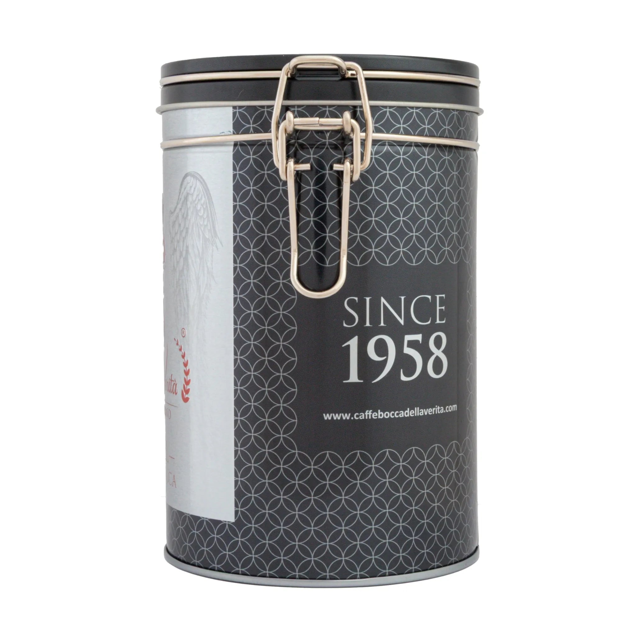 Decorative Aluminum Can with Hermetic Closure 250G of Bocca della Verità Angel Pure Arabica Italian Coffee