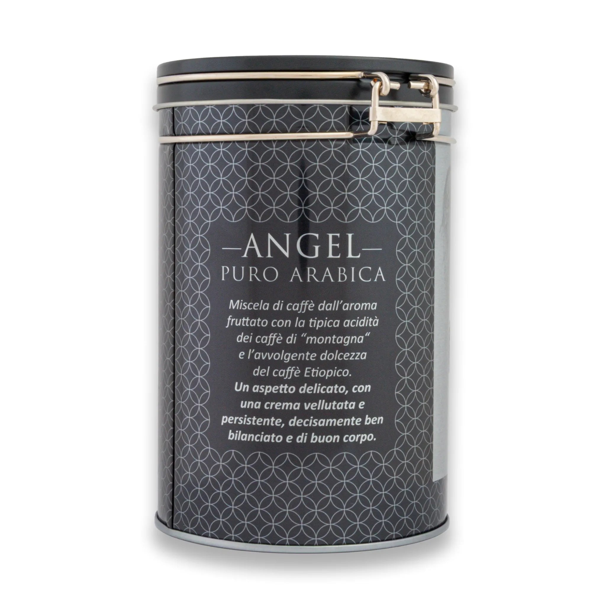 Decorative Aluminum Can with Hermetic Closure 250G of Bocca della Verità Angel Pure Arabica Italian Coffee