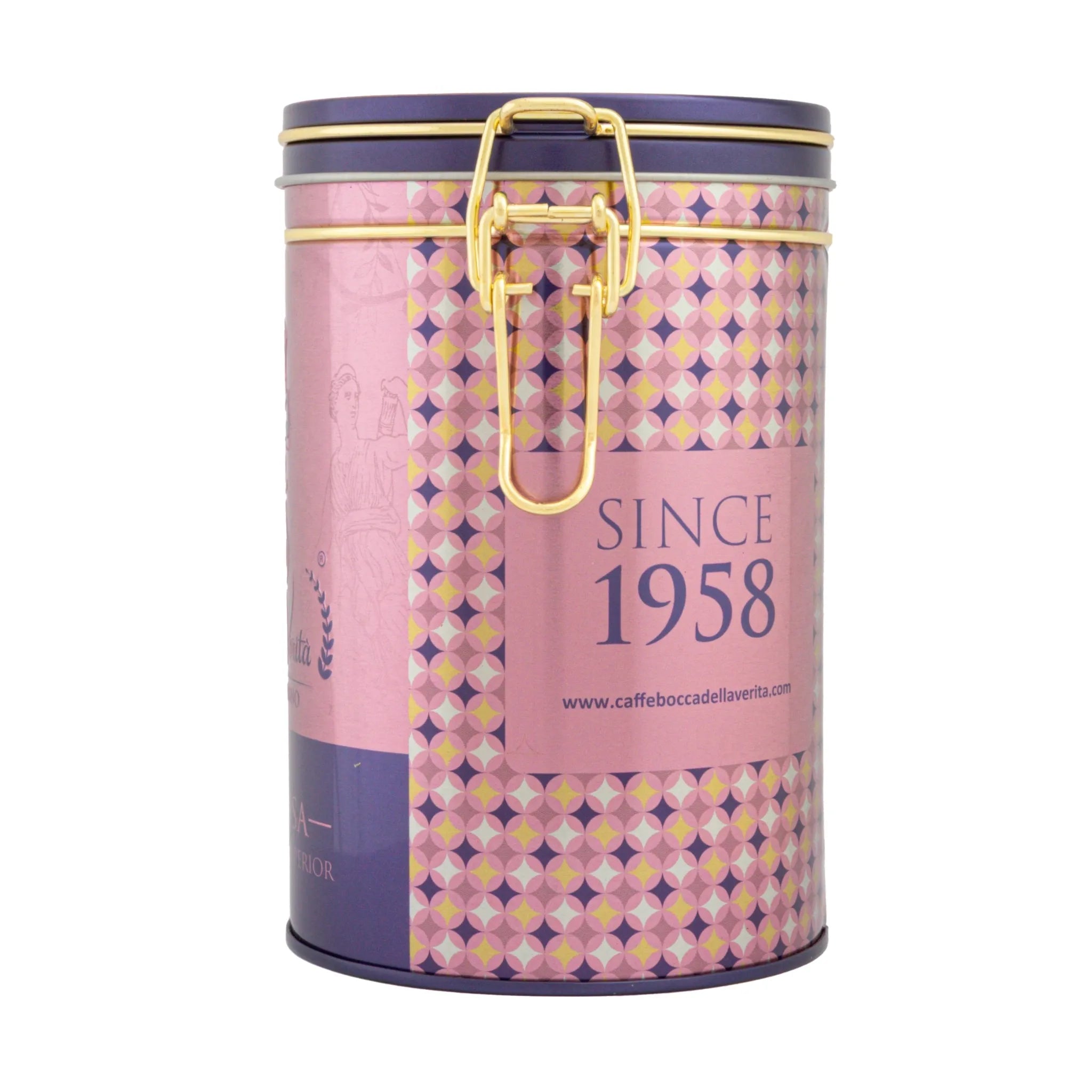 Decorative Aluminum Can with Hermetic Seal 250G of Italian Coffee Bocca della Verità Artemisa Decaffeinated