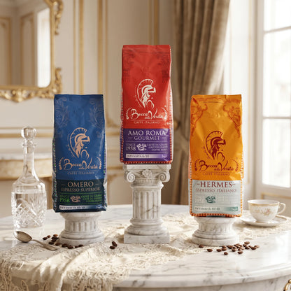 “Italian Coffee Masters Collection” 3Kg chicchi interi Amo Roma + Angel Arabica + Hermes Italian Espresso