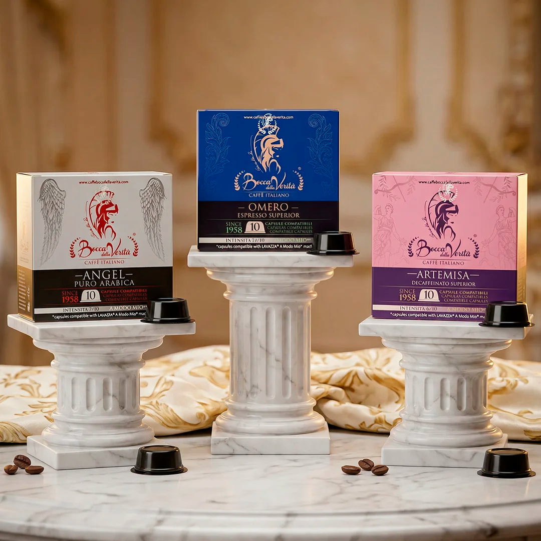 Caffettiera A Modo Mio® Jolie Bianca + Regalo 10 Capsule Bocca della Verità® Compatibili