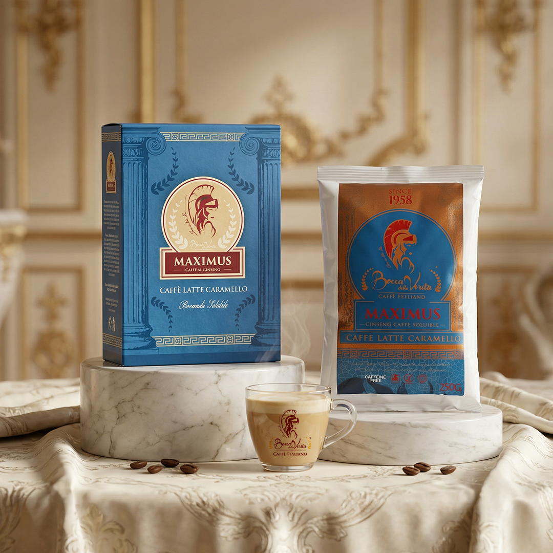 Ginseng Caramel Latte – Preparado Soluble en Polvo Bolsa de 250 g