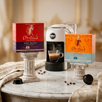 Caffettiera A Modo Mio® Jolie Bianca + Regalo 10 Capsule Bocca della Verità® Compatibili