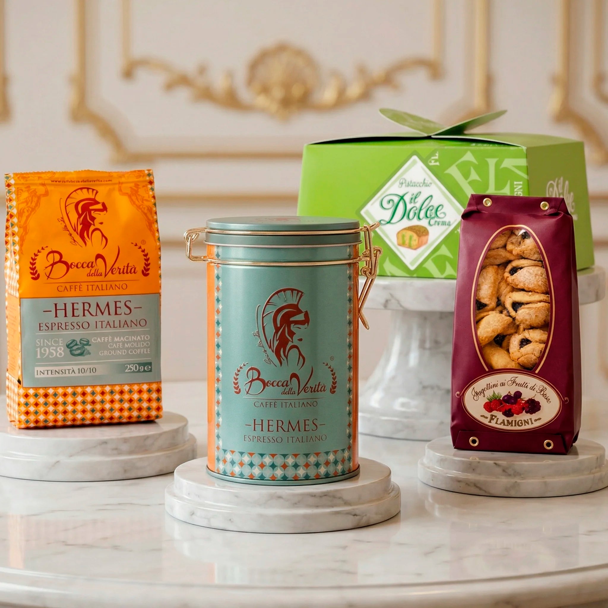 “Experiencia Dolce Italiana” Café Italiano Molido + Fagottini Frutos del Bosque y Tarta de Pistacho