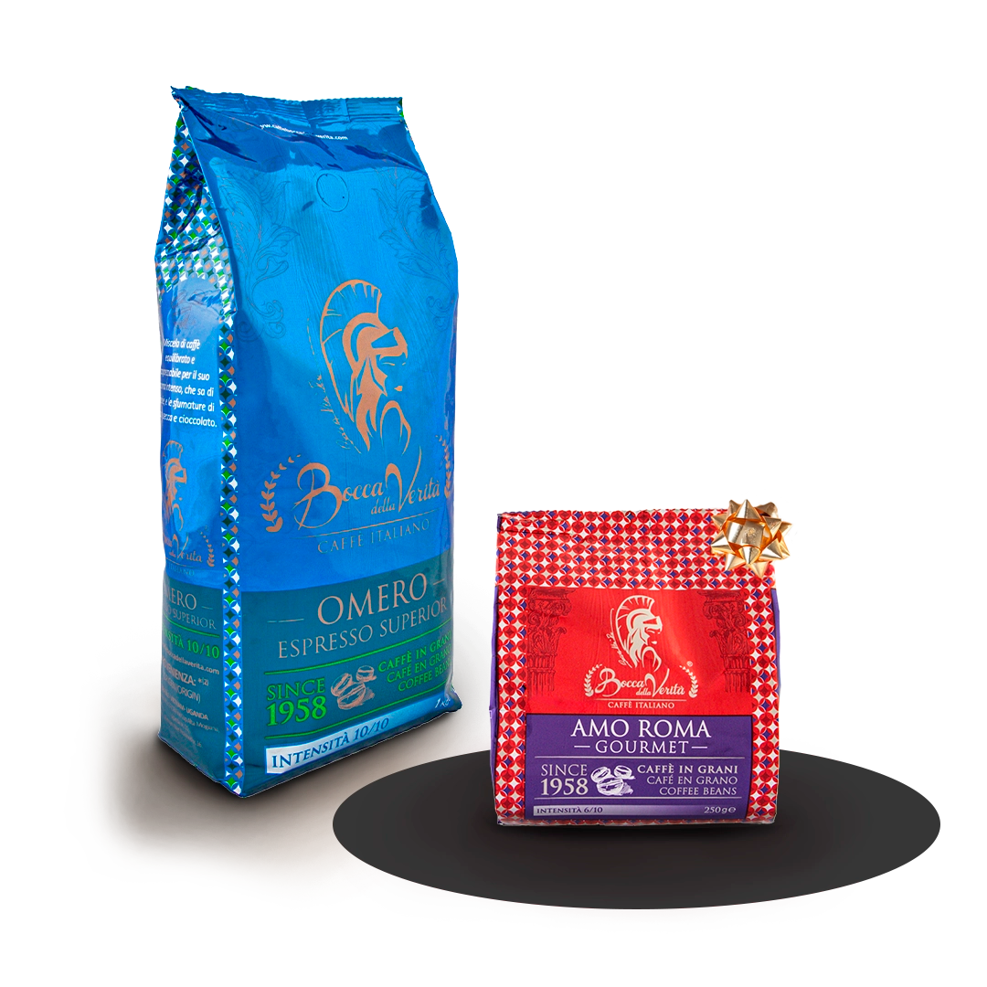 1 kg di chicchi di caffè espresso “Omero” - TI REGALIAMO 250 g di chicchi gourmet “Amo Roma”