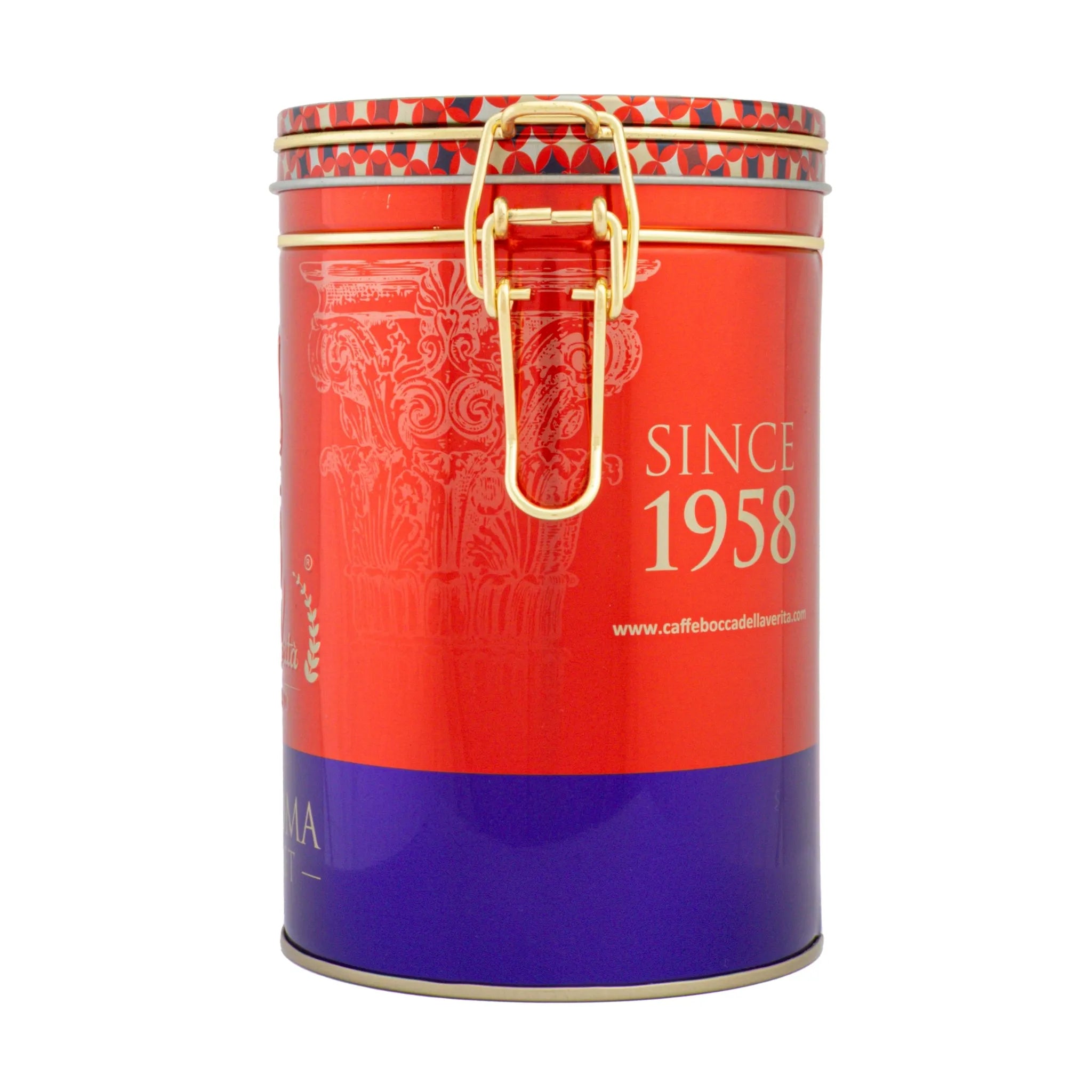 Decorative Aluminum Can with Hermetic Closure 250G of Italian Coffee Bocca della Verità Amo Roma Gourmet
