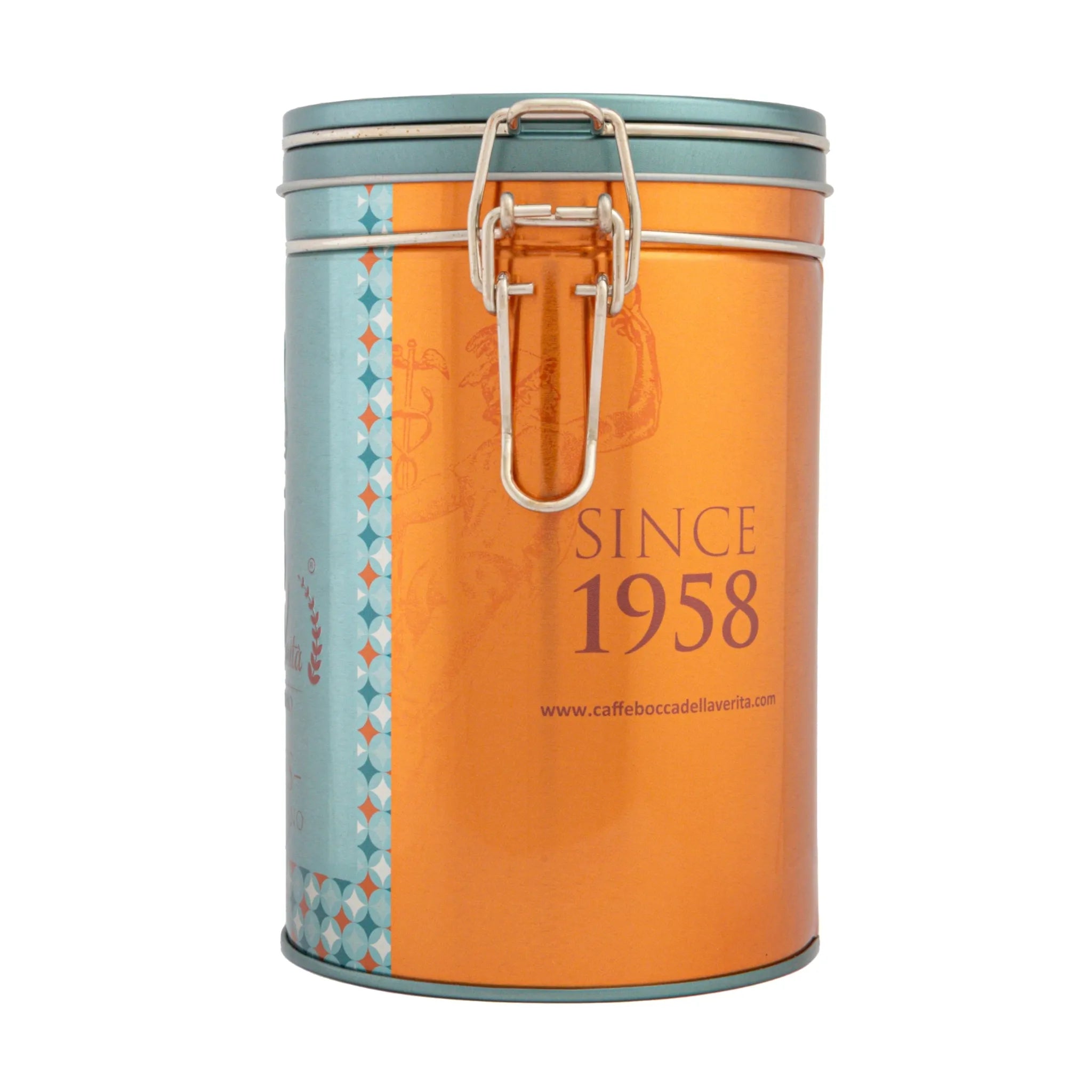 Lata "Hermes" de Aluminio Decorativa con Cierre Hermético con Café Molido de 250G