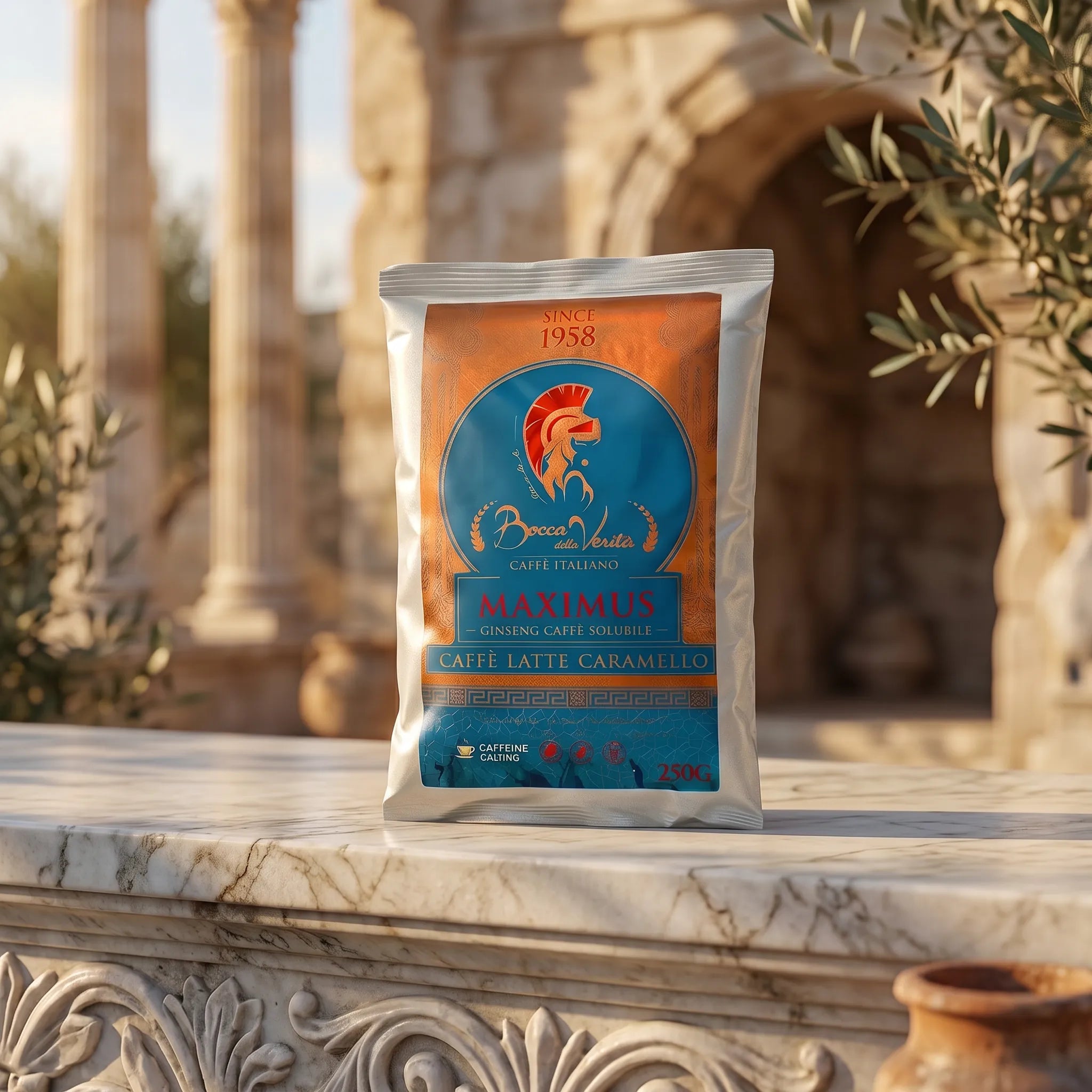 Ginseng Caramel Latte – Preparado Soluble en Polvo Bolsa de 250 g